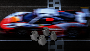 A graphic of the PPV Series by RUBYCON and a race car.