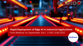 A graphic with an industrial production in the background and in the front the webinar title.